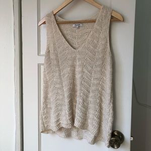 Madewell cream crocheted sweater